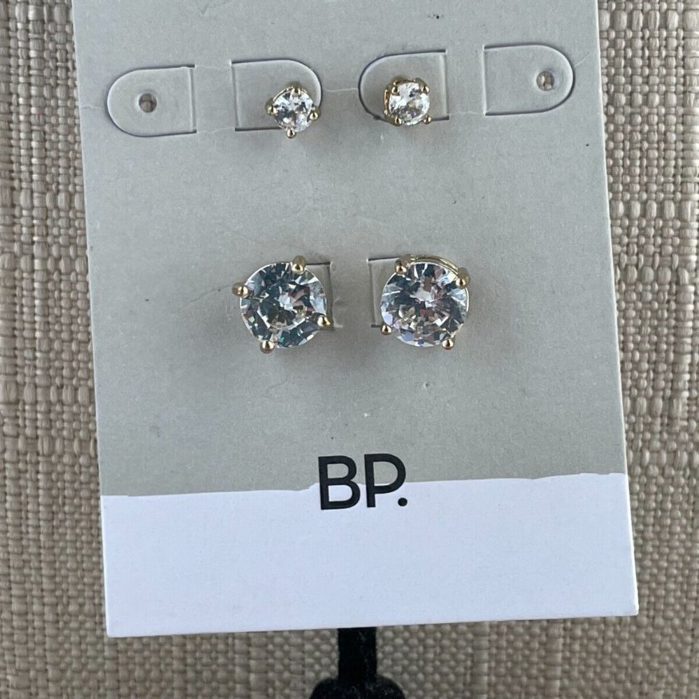 BP. Nordstrom Women Earrings gold Tone Stuf Crystal Accent Jewelry set of 2
